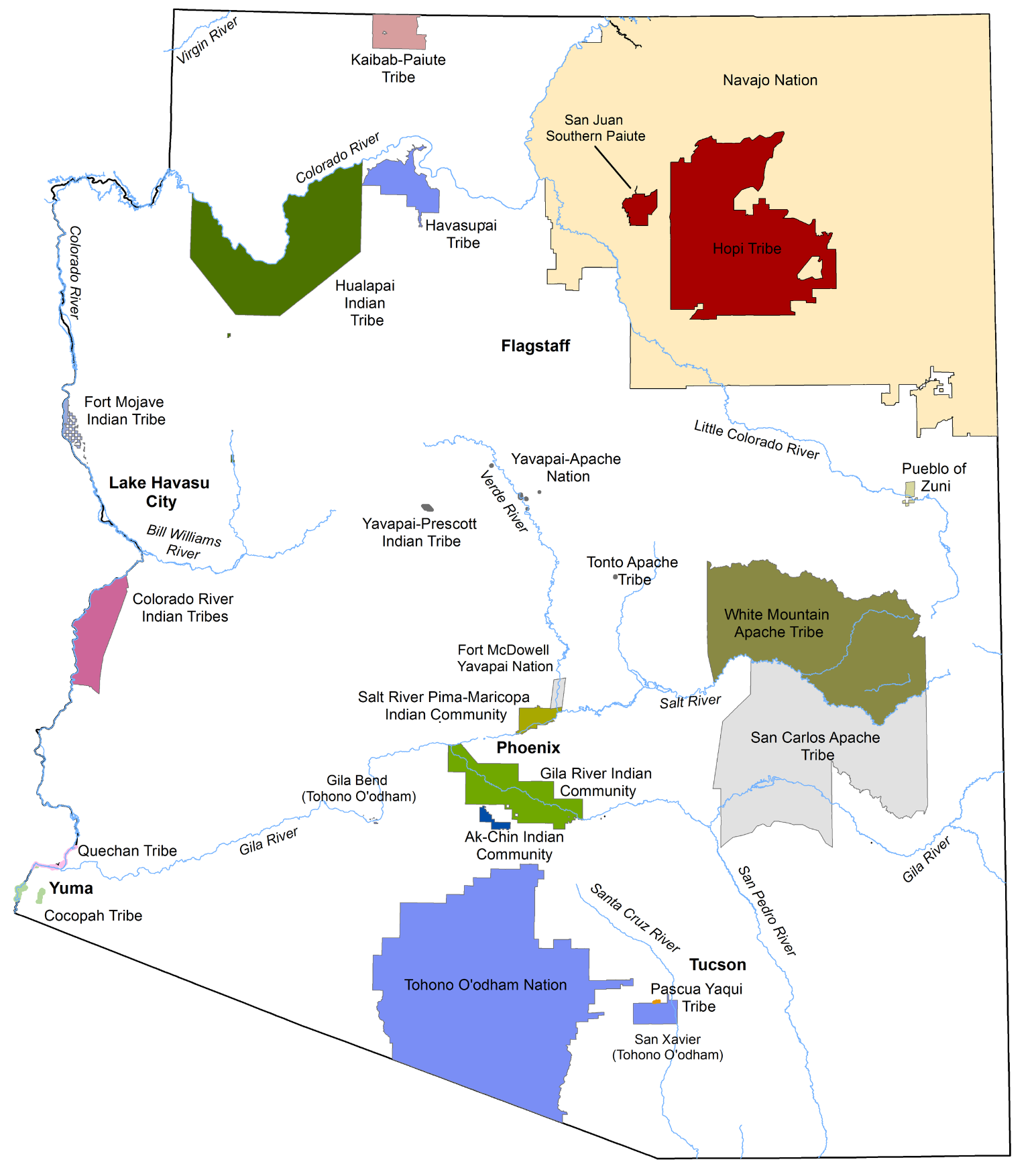 Maps of Tribal Homelands in Arizona