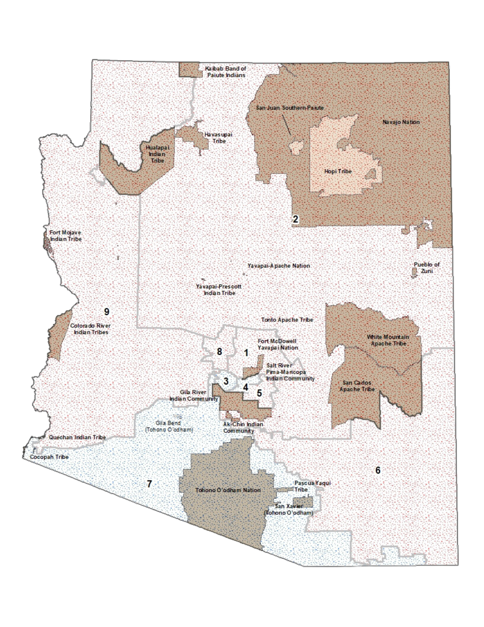 Map of Arizona Congressional Districts